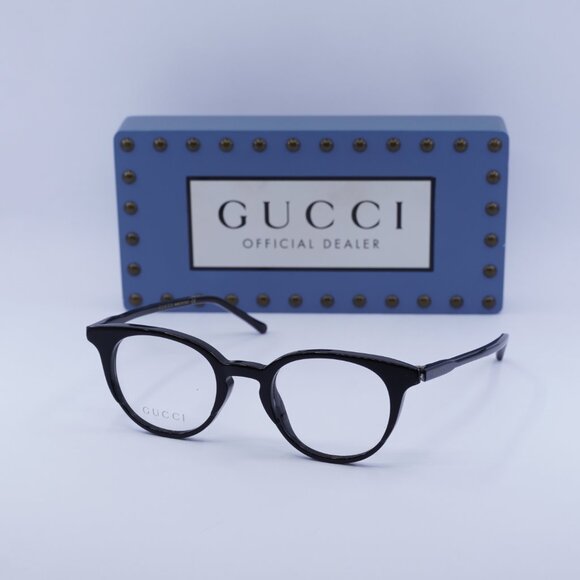 Gucci GG1214O 001 Cat Eye Eyeglasses - Shiny Black 48mm - Picture 1 of 11
